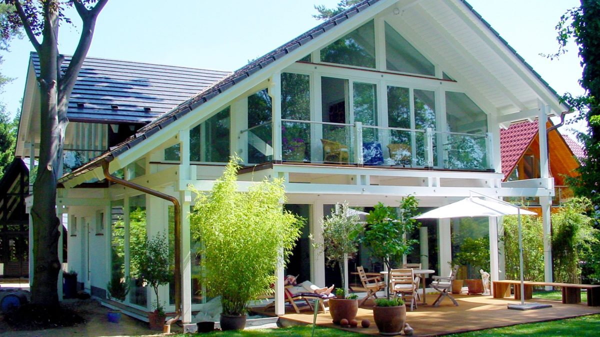Architektenhaus Fachwerkhaus Holz Skelett Konstruktion 11
