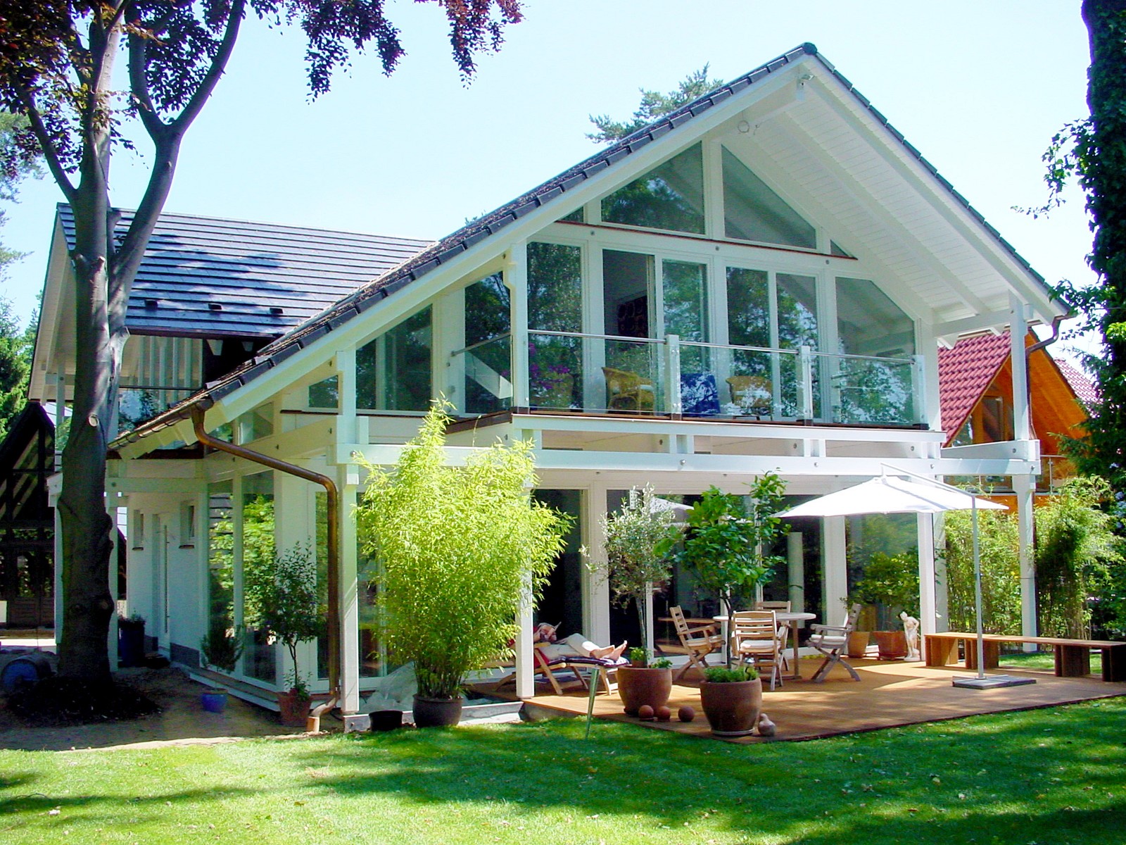 Architektenhaus Fachwerkhaus Holz Skelett Konstruktion 11