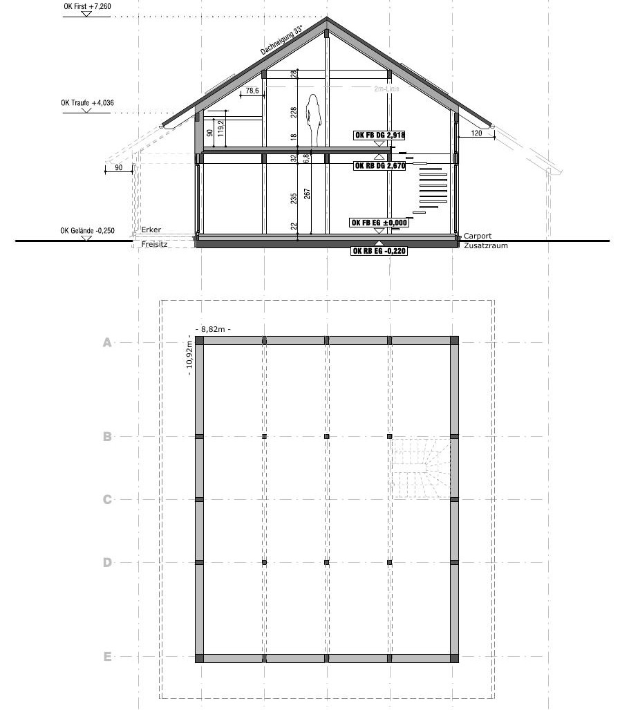 CONCENTUS Jubiläumshaus Planungsvorlage Systemzeichnung